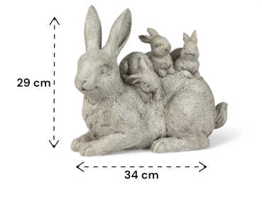 Preview: Zauberhafte Hasengruppe, 34 cm - Frühlings- und Osterdeko